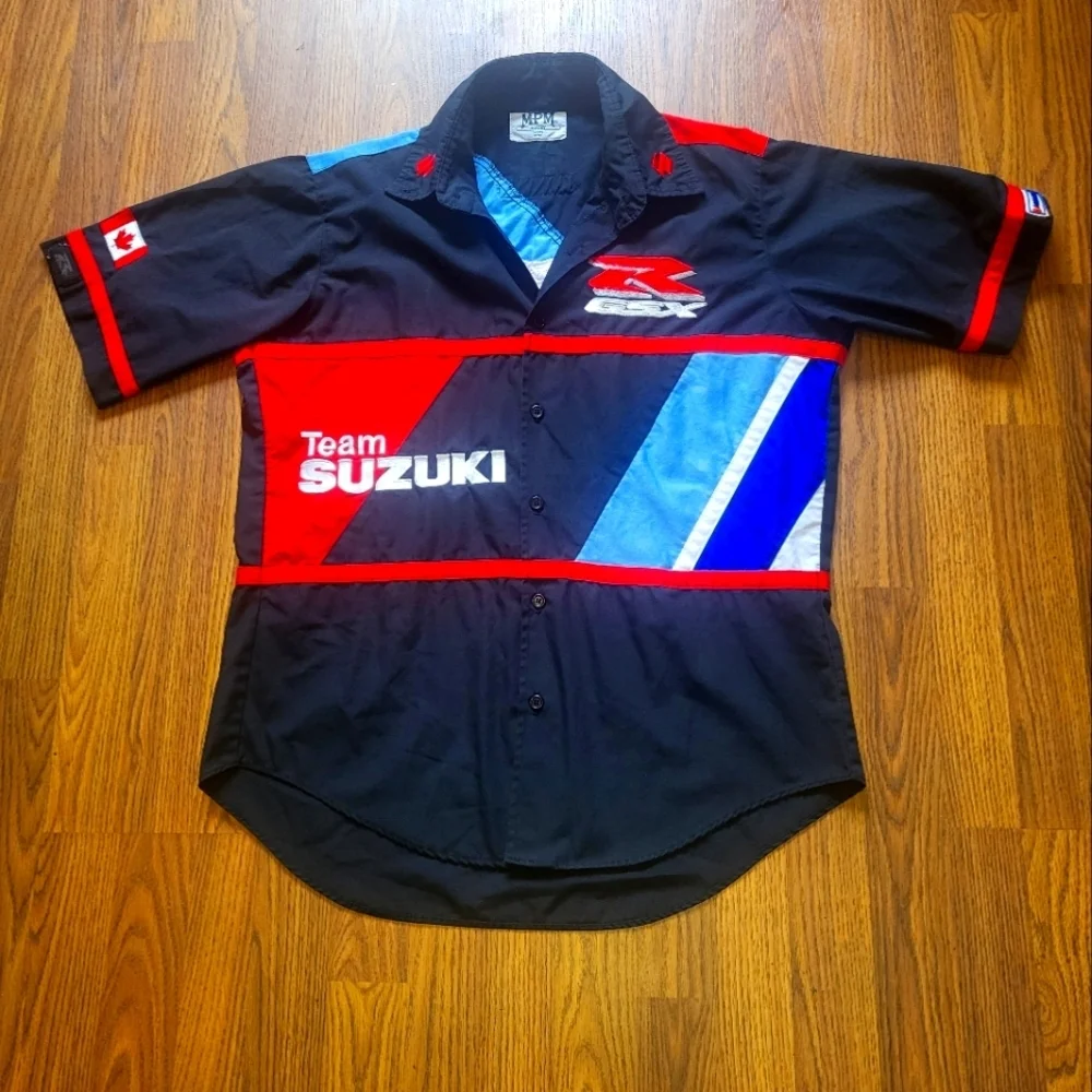 Authentic Team Suzuki GSX-R racing pit crew shirt by MPM Array Canada Made B25 - Picture 1 of 12